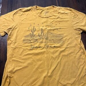 Mustard Yellow Short Sleeve Tee with Desert Design